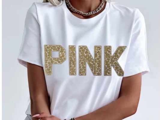 Kassy Metalic ‘Pink’ Print T-Shirt
