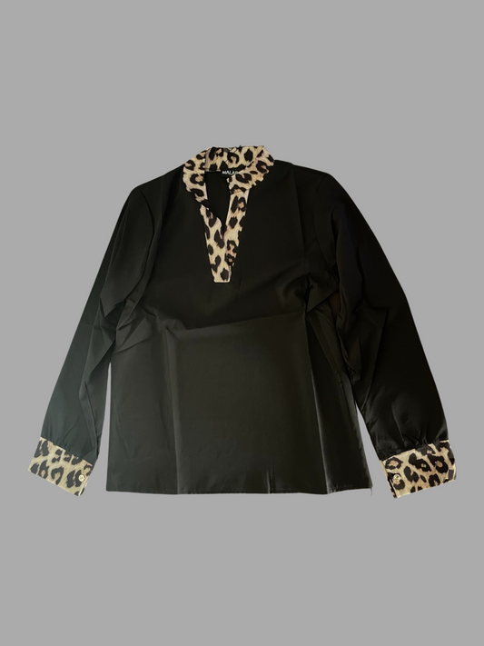 Leopard Trim Evening Wear